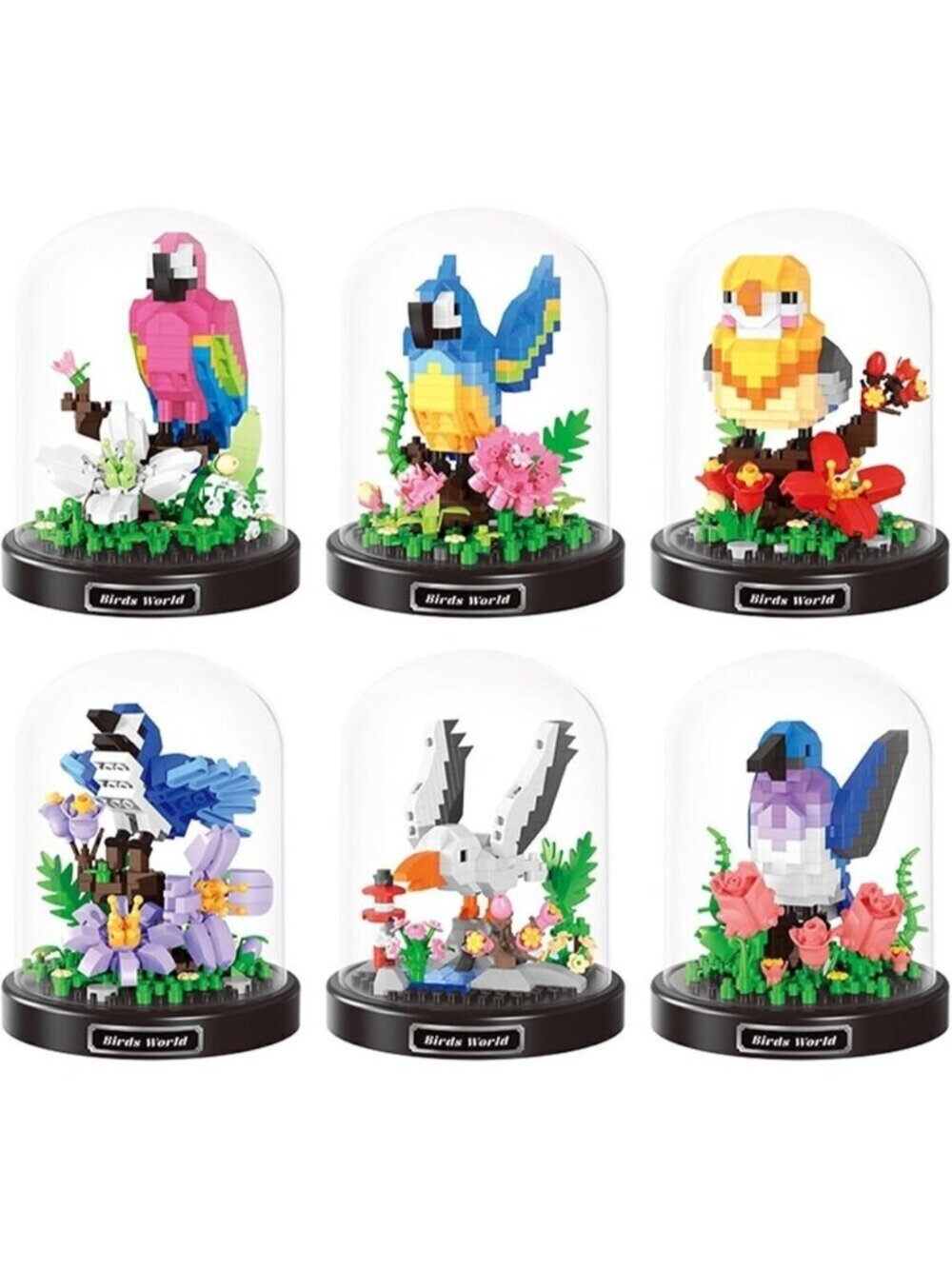 Birds Mini Building Blocks Animal Educational Toy Gift Adults Children Set of 6